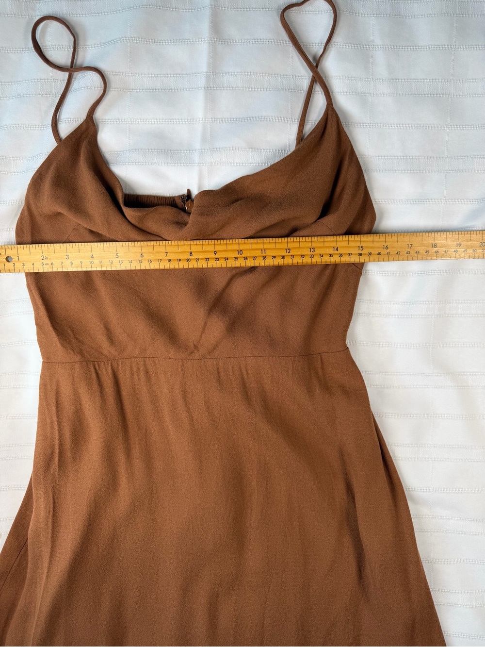 Aritzia Sun-deh/Sunday Best Brown Cowl Neck Mini Dress M EcoVero Slip Dress Y2K - Picture 12 of 12